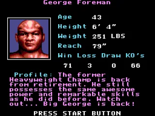 
											George Foreman's stats