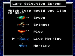 
											Lure selection