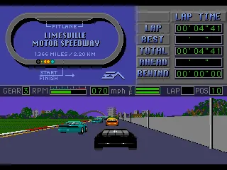 
											Split screen view (chase cam and track map).