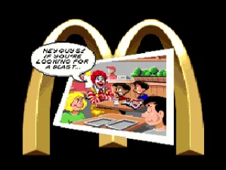 
											Ronald McDonald throws Mick & Mack into their favourite comic: Global Gladiators.