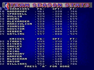 
											Team season stats