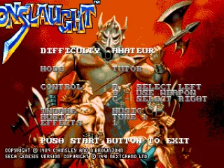 
											Options screen