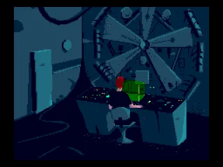 
											Lester at his holographic workstation in the intro cutscene.