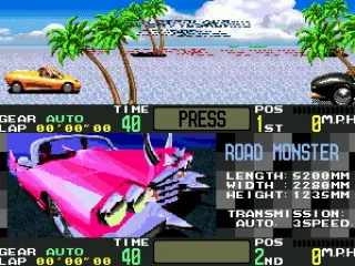 
											Title screen showing Road Monster car