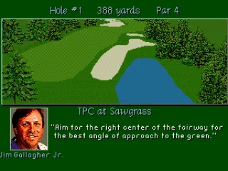 
											There's a playing tip from a pro for each hole