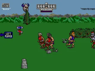 
											The game begins. The player you control is to the left!