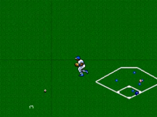 
											The ball bounces into the outfield