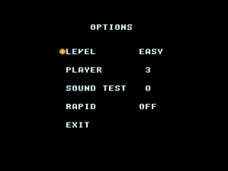 
											Options screen