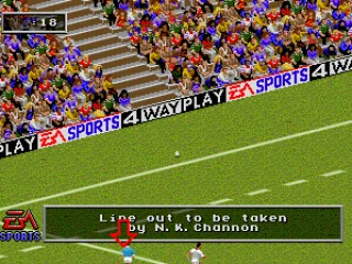 
											The ball's been kicked into touch