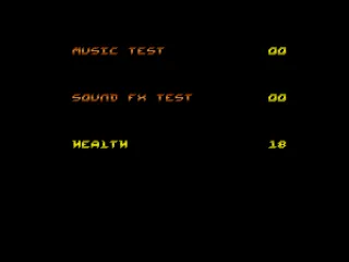 
											The Japanese version includes a sound test and the ability to choose between 6, 12 or 18 hit points