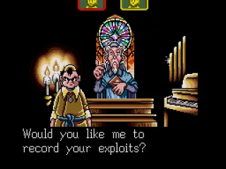 
											Saving your game in the Temple
