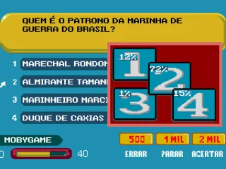 
											Choosing the simulated players help, a screen showing the percentage of players guessing each answer will appear