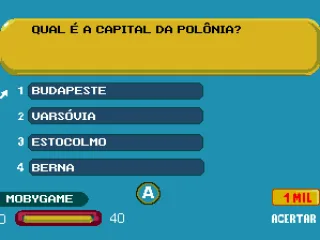 
											This is the question screen. You can choose any of the 4 answers, or ask for help.