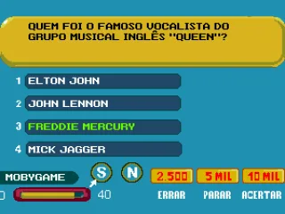 
											The 5,000 question: who's the English rock band Queen's famous vocalist?
