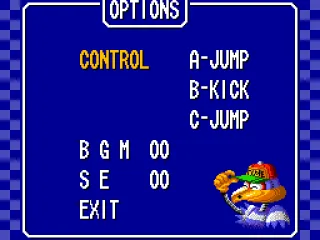 
											Options screen