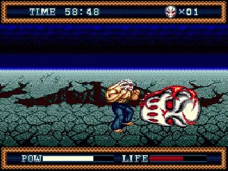 
											Rick, fighting the final boss, in his mutant alter ego form.