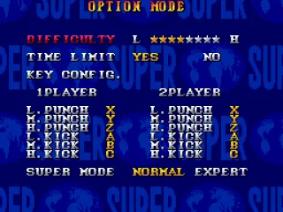 
											Options menu.