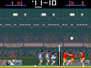 
											Hit in the face, the Brazilian player is redered useless.