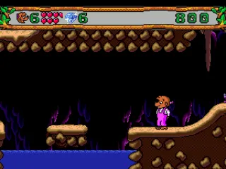 
											Jumping on self-destructing platforms in a cave