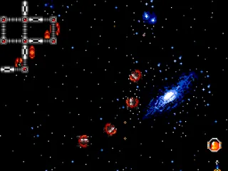 
											Collecting a weapon power-up.