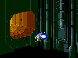 
											The ship leaves its hangar.