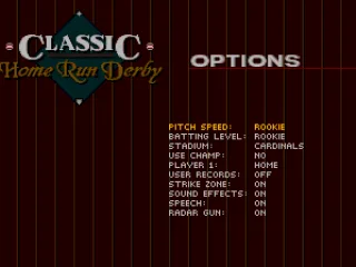 
											Classic Home Run Derby options