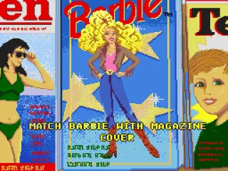 
											Match Barbie's outfit to the magazine cover.