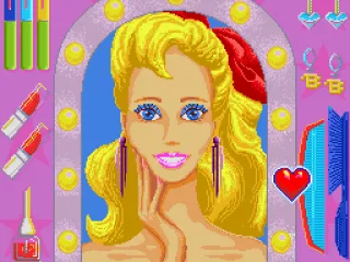 
											You can change Barbie's hairstyle, the color of her nails, the color of her lips, her eye shadow and her earrings.