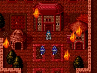
											Burning village