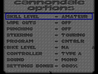 
											Options screen