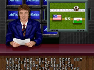 
											The announcer telling everyone about the Welsh victory.