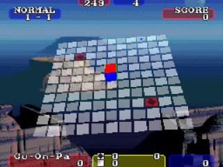 
											The first level. Squares with black diamonds on them must be collected; blank squares are just there to get in your way.