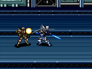 
											The commander fights melee