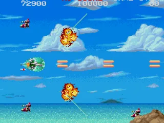 
											Blasting enemies on the first stage
