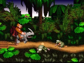 
											Riding a rhinoceros. Watch out, pesky frogs!