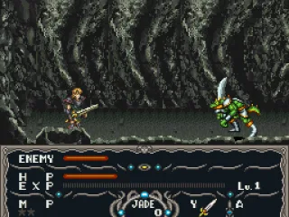 
											In a dungeon, fighting some green guys