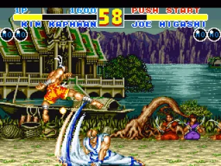
											Martial arts battle: Joe Higashi vs. Kim Kaphwan