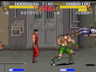 
											Haggar throws baddie; Guy watches