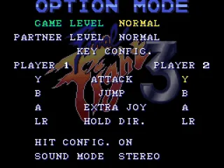 
											Options screen