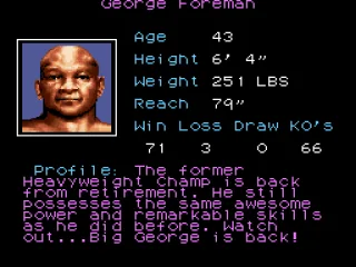 
											George Foreman's stats