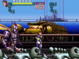 
											The second boss can toss around electrical whips or do a punch combo.