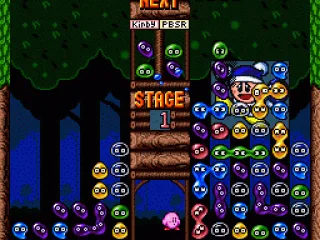 
											Gameplay against the computer; you lose the game when the bubbles reach the top row on your side of the screen. Here it's me who is winning
