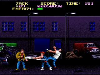 
											!st Level: The entire game consists of Jack getting attacked by this knife-wielding loser and baseball-bat holding redneck over and over again