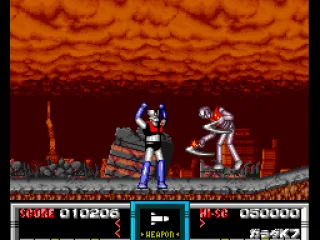 
											Mazinger defeats Garada with the power of BO (or with a fast moving Missile Punch).