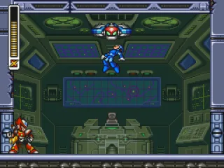 
											Zero up to rescue Megaman.