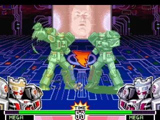 
											Both Mega Tigerzords are about to end the power-up version of their punching moves: advantage to P2?