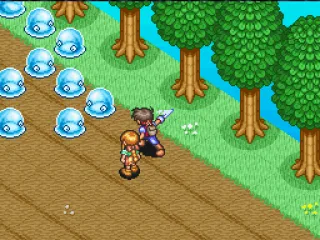 
											Battle against many slimes