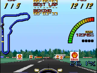 
											The minimap shows where all the vehicles are on the track.