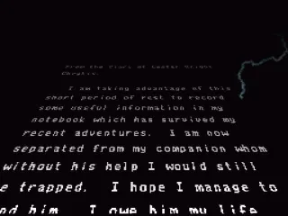 
											Lester's diary. This sequence is absent in the PC version (European version)
