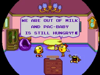 
											Introduction frame  Pac-Man and Ms. Pac-Man with a little big trouble...